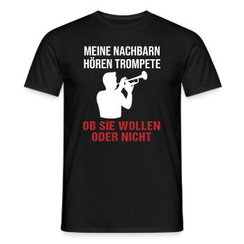 Trumpet Sounds – Neighbourhood Concert - Men's T-Shirt - black - Front - AI Model Male 178 light (178cm)