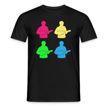 Ukulele Play of Colors Musician's Happiness Gift - Men's T-Shirt - black - Front - AI Model Male 178 light (178cm)