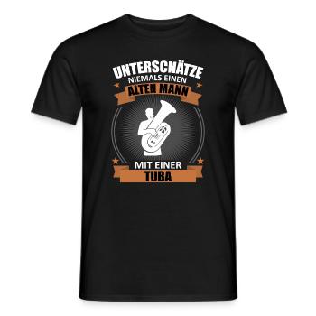 Old Man Master Tuba Honorary Gift - Men's T-Shirt - black - Front - AI Model Male 178 light (178cm)