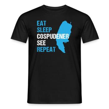 Manger Dormir Cospudener Voir Se détendre - T-shirt homme - noir - Devant - AI Model Male 178 light (178cm)