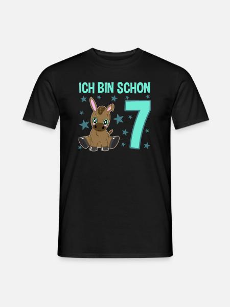 Siebenjährige Partyeselchen Glücksbringer - Männer T-Shirt - Schwarz