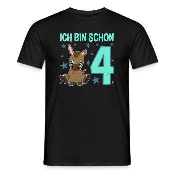 Four-year-old donkey: party and pure fun - Men's T-Shirt - black - Front - AI Model Male 178 light (178cm)