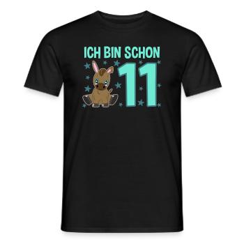 Elf Jahre Esel: Fröhlicher Geburtstagsstar - Männer T-Shirt - Schwarz - Vorne - AI Model Male 178 light (178cm)