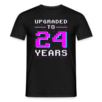 Retro Gamer 24 Years Pixel Honor - Men's T-Shirt - black - Front - AI Model Male 178 light (178cm)