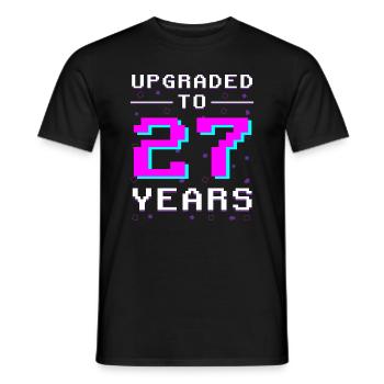 Gamer Jubiläum 27 Jahre Pixelstil - Männer T-Shirt - Schwarz - Vorne - AI Model Male 178 light (178cm)