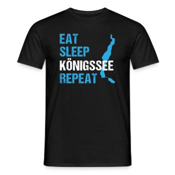 Königssee Routine - Manger, dormir, expérimenter - T-shirt homme - noir - Devant - AI Model Male 178 light (178cm)
