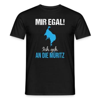 Müritz determination: Just off to the lake! - Men's T-Shirt - black - Front - AI Model Male 178 light (178cm)