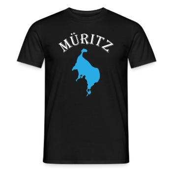 Müritzsee Kontur - Experience pure nature - Men's T-Shirt - black - Front - AI Model Male 178 light (178cm)