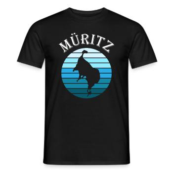 Müritzsee Kontur - Experience pure nature - Men's T-Shirt - black - Front - AI Model Male 178 light (178cm)