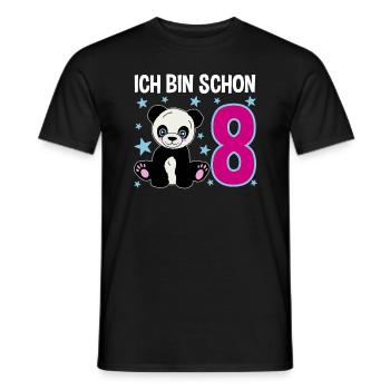 Acht Jahre – Pandastarker Tag - Männer T-Shirt - Schwarz - Vorne - AI Model Male 178 light (178cm)