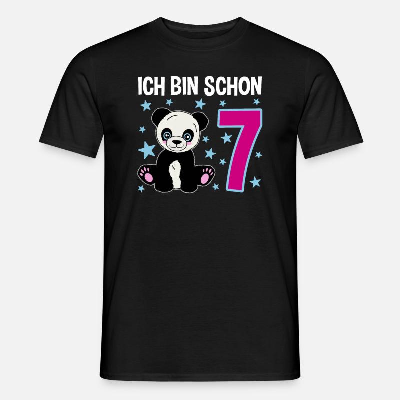 Sieben Jahre Panda-Feier - Männer T-Shirt - Schwarz