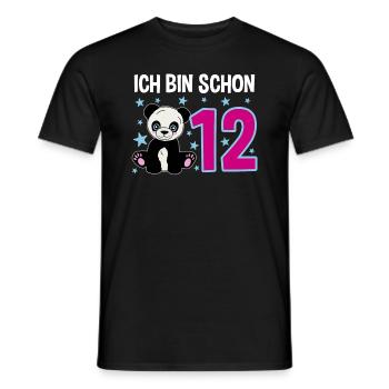 Cute Panda - Twelve Years of Jubilation - Men's T-Shirt - black - Front - AI Model Male 178 light (178cm)