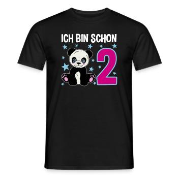 Panda Wonder - Deux ans de bonheur - T-shirt homme - noir - Devant - AI Model Male 178 light (178cm)