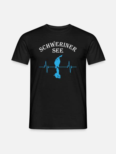 Heartbeat Lake Schwerin - Men's T-Shirt - black