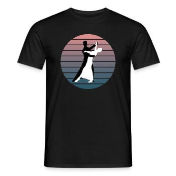 Weiß-Schwarz Tanzpaar Eleganz in Bewegung Geschenk - Männer T-Shirt - Schwarz - Vorne - AI Model Male 178 light (178cm)