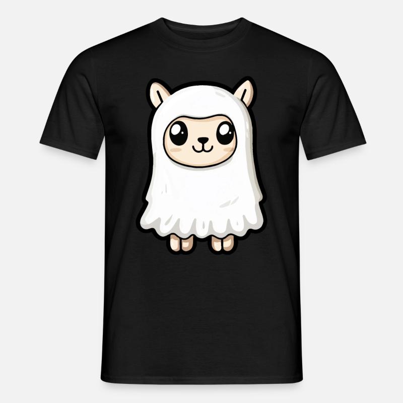 Alpaka Llama Halloween Comic Geist - Männer T-Shirt - Schwarz