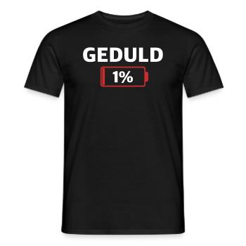 Geduld 1 Prozent | lustige Sprüche, Batterie - Männer T-Shirt - Schwarz - Vorne - AI Model Male 178 light (178cm)