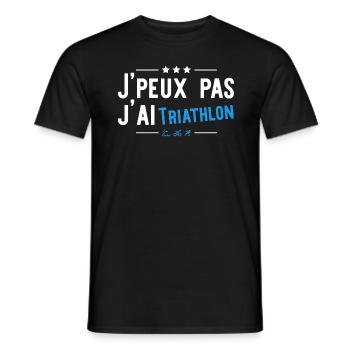 J'ai triathlon t-shirt drole - T-shirt homme - noir - Devant - AI Model Male 178 light (178cm)