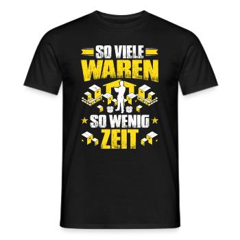 Specialist for warehouse logistics Specialist warehouse clerk - Men's T-Shirt - black - Front - AI Model Male 178 light (178cm)