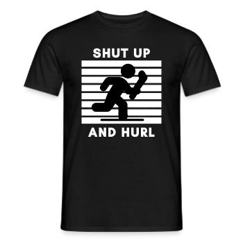 Hurling: Shut up and hurl. - Men's T-Shirt - black - Front - AI Model Male 178 light (178cm)