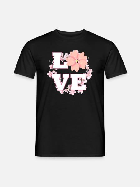 Love Cherry Blossom Ring - Men's T-Shirt - black