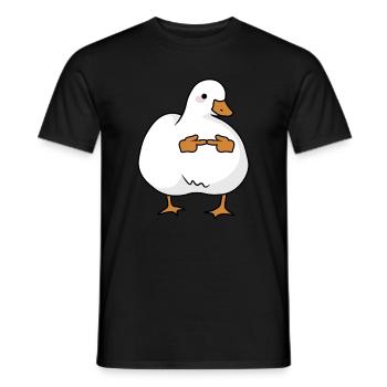 Oie timide et mignonne - T-shirt homme - noir - Devant - AI Model Male 178 light (178cm)