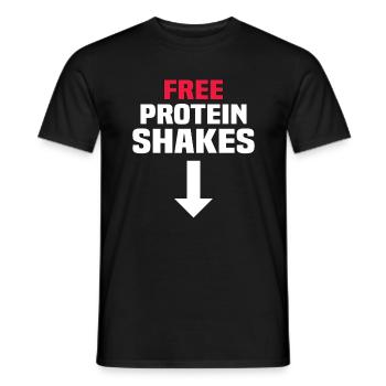Free Protein Shakes - Männer T-Shirt - Schwarz - Vorne - AI Model Male 178 light (178cm)