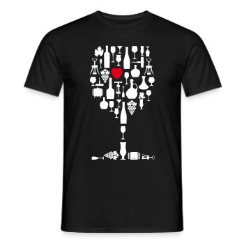 Vin Verre à vin Amateurs de vin - T-shirt homme - noir - Devant - AI Model Male 178 light (178cm)