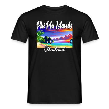 Phi Phi Island Thaïlande - T-shirt homme - noir - Devant - AI Model Male 178 light (178cm)