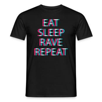 Techno Rave Festival Electro Musik Raver - Männer T-Shirt - Schwarz - Vorne - AI Model Male 178 light (178cm)