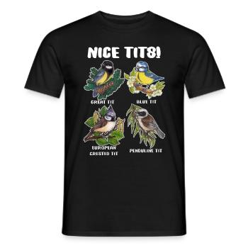 Nice Tits! Lustiges Geschenk Ornitologe Vögel - Männer T-Shirt - Schwarz - Vorne - AI Model Male 178 light (178cm)