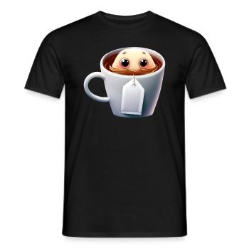 Sachet de thé gourmand - T-shirt homme - noir - Devant - AI Model Male 178 light (178cm)
