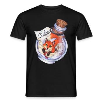 Potion Weisheit Fuchs mit Büchern & Schriftrollen - Männer T-Shirt - Schwarz - Vorne - AI Model Male 178 light (178cm)