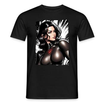 Cartoon Girl - Men's T-Shirt - black - Front - AI Model Male 178 light (178cm)