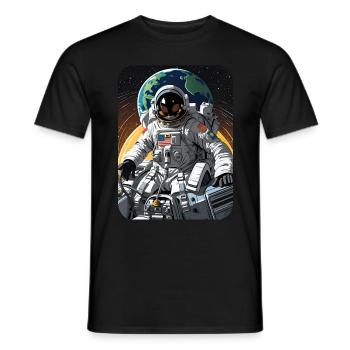 Astronaut fliegt durchs All - Männer T-Shirt - Schwarz - Vorne - AI Model Male 178 light (178cm)