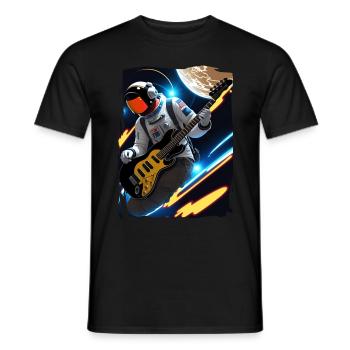 Astronaut spielt im All Gitarre - Männer T-Shirt - Schwarz - Vorne - AI Model Male 178 light (178cm)