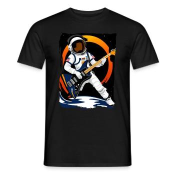 Astronaut spielt im All Gitarre - Männer T-Shirt - Schwarz - Vorne - AI Model Male 178 light (178cm)