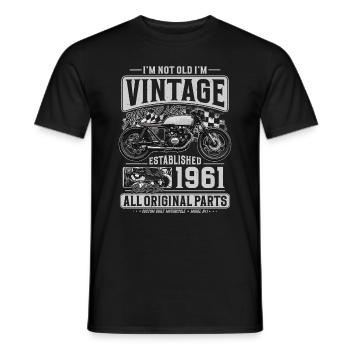 1961 Vintage Anniversaire Cafe Racer Moto - T-shirt homme - noir - Devant - AI Model Male 178 light (178cm)