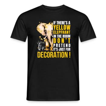 Yellow Elephant -Statement mit Stil und Humor - Männer T-Shirt - Schwarz - Vorne - AI Model Male 178 light (178cm)