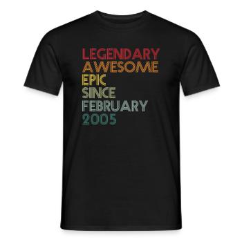 16 years 16th birthday Born in 2005 February - Men's T-Shirt - black - Front - AI Model Male 178 light (178cm)