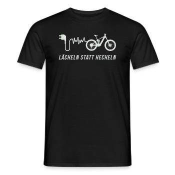 Vélo sourire au lieu de hecheln E-Bike Sort vélo - T-shirt homme - noir - Devant - AI Model Male 178 light (178cm)