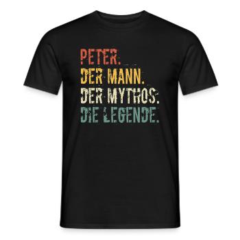 Vorname Peter Der Mann Der Mythos Die Legende - Männer T-Shirt - Schwarz - Vorne - AI Model Male 178 light (178cm)