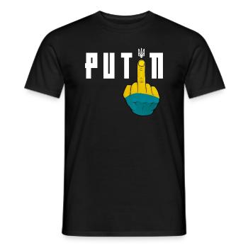 Fuck Putin | Support Ukraine - Men's T-Shirt - black - Front - AI Model Male 178 light (178cm)