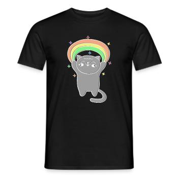 Katzen Regenbogen Weihnachtsoutfit - Männer T-Shirt - Schwarz - Vorne - AI Model Male 178 light (178cm)