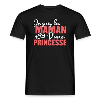 Je suis la maman d une princesse - T-shirt homme - noir - Devant - AI Model Male 178 light (178cm)