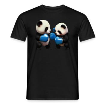 Combattre les pandas - T-shirt homme - noir - Devant - AI Model Male 178 light (178cm)