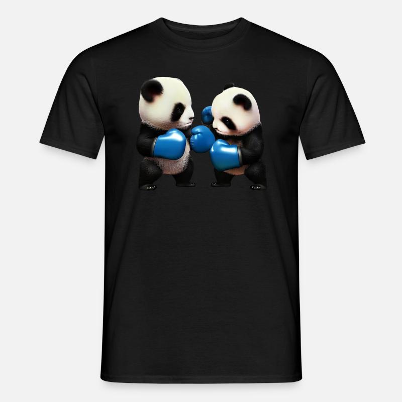 Kämpfende Panda Bären - Männer T-Shirt - Schwarz