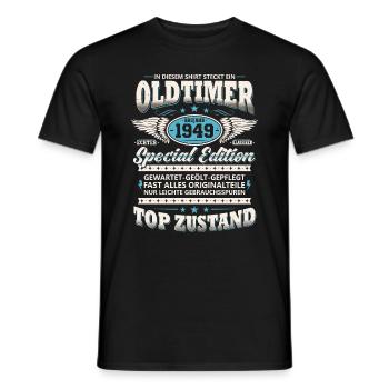Oldtimer Baujahr 1949 Jahrgang Geburtstag Geschenk - Männer T-Shirt - Schwarz - Vorne - AI Model Male 178 light (178cm)