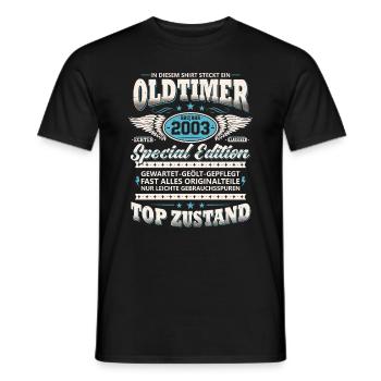 Oldtimer Baujahr 2003 Jahrgang Geburtstag Geschenk - Männer T-Shirt - Schwarz - Vorne - AI Model Male 178 light (178cm)
