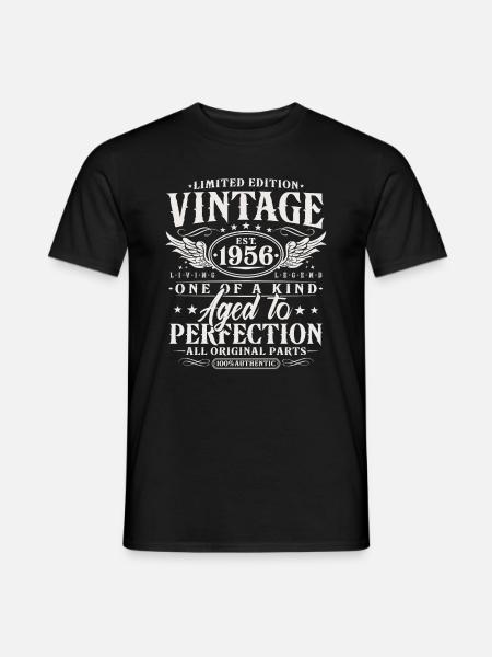 Vintage 1956 Jahrgang geboren Geburtstag Geschenk - Männer T-Shirt - Schwarz